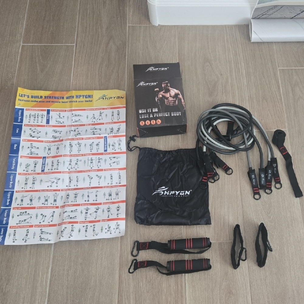 Orange and Black Resistance Bands Set